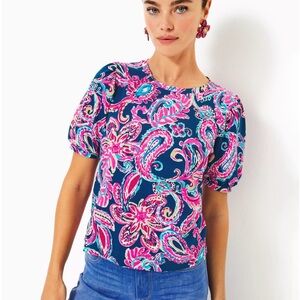 NWOT Lilly Pulitzer Rhett Top in Multi Flitting About